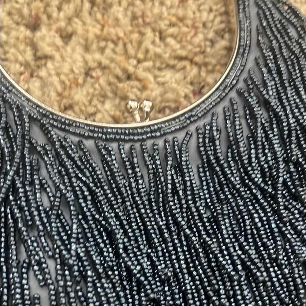 Fringe Beaded Statement Evening Bag - image 2